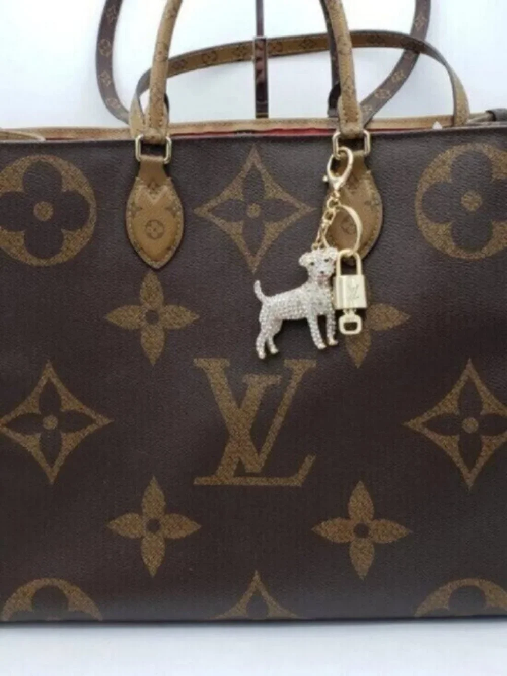 Authentic LV Gold Padlock 🔒Unbranded Dog Keychain Charm for Louis Vuitton Bags